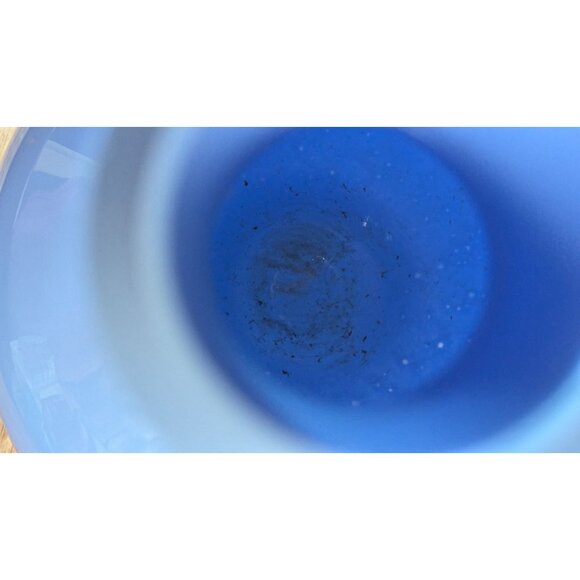 vintage Blue Bubble Effect Art Glass Vase 9.5" Tall Handblown Home Décor Stateme - Picture 8 of 9